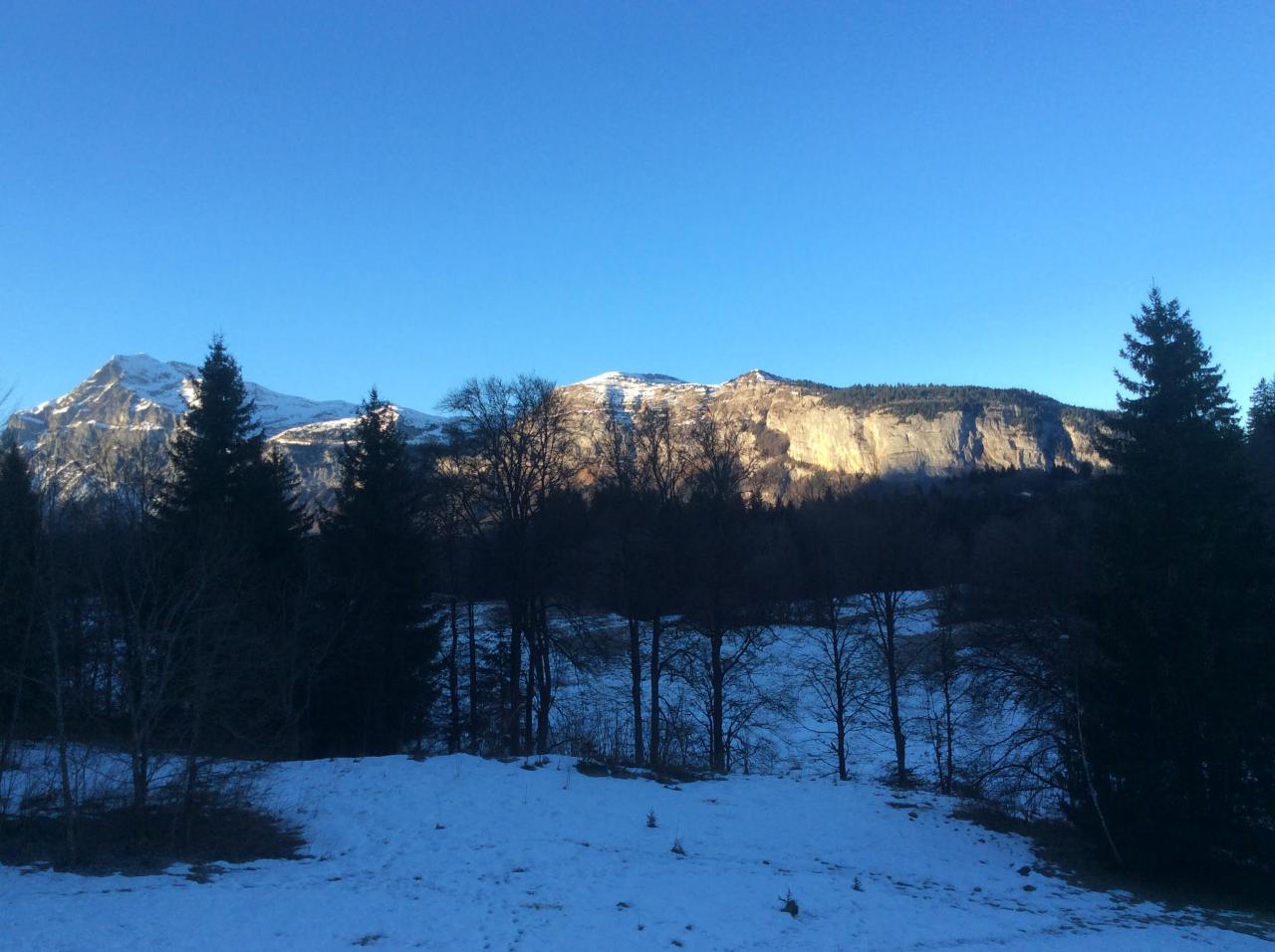 Vue sur la chaîne des Aravis (au petit matin)